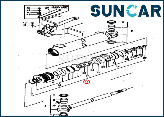 PC40FR-1 PC50FR-1 Modelleri Komatsu YM172151-72080 Yedek Döner Silindir Servis Kitleri