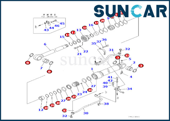 Komatsu 707-99-68580 7079968580 Bom Silindir Conta Kiti PC600LC-7 PC600LC-6A Bom Silindiri Tamir Takımına Uyar