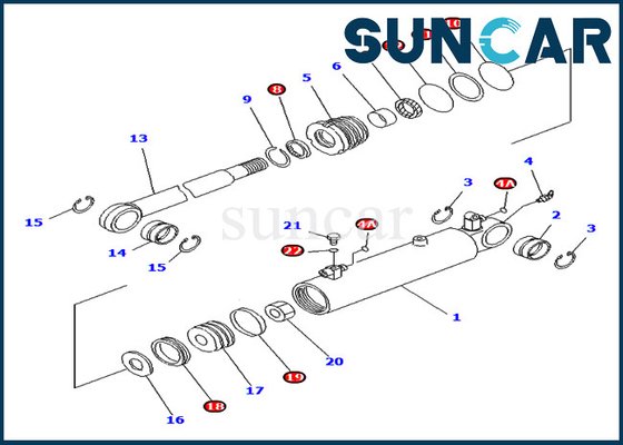707-98-13610 7079813610 Açılı Silindir Conta Kiti PC40MR-1 PC45MR-1 Komatsu İç Parçaları İçin Uyar
