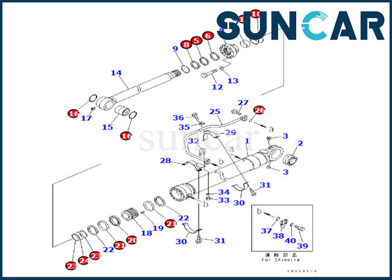 PC600-8 için Kova Silindir Conta Kiti PC600LC-6A 707-99-67830 7079967830 Komatsu Kova Silindir Conta Kiti