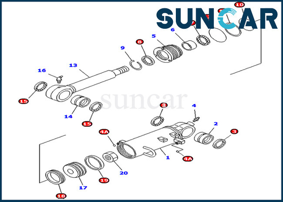 707-98-32540 7079832540 PC40MR-1 PC45MR-1 Komatsu İç Parçaları için Bıçak Silindir Tamir Contası Kiti