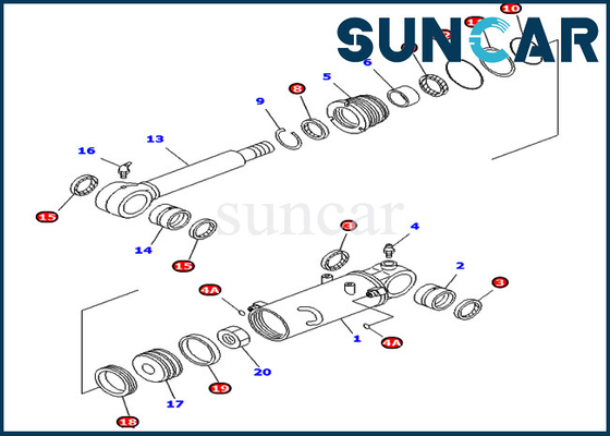 Bıçak Silindir Conta Kiti 707-98-32900 7079832900 AB Ekskavatör PC40MRX-1 PC45MRX-1 için Komatsu İç Parçaları