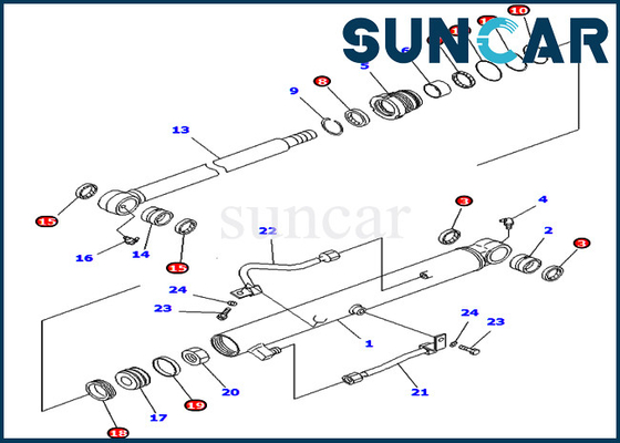707-98-25910 7079825910 Kova Conta Tamir Takımları Komatsu PC40MR-1 PC45MR-1 için Hidrolik Silindir