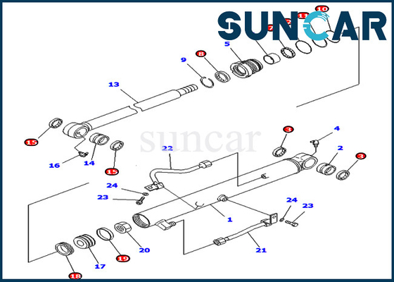 Komatsu Kova Conta Kiti 707-98-15690 7079815690 Silindir Servis Kitleri Ekskavatör PC40MR-1 PC40R-8'e Uyar