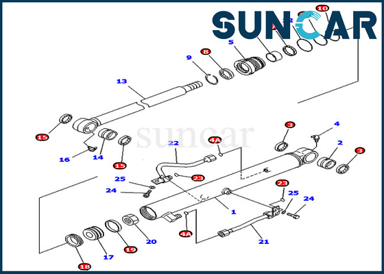 707-98-15740 7079815740 Kova Silindir PC40MR-1 PC40MRX-1 İç Parçalar için Komatsu Yağ Keçesi Kiti