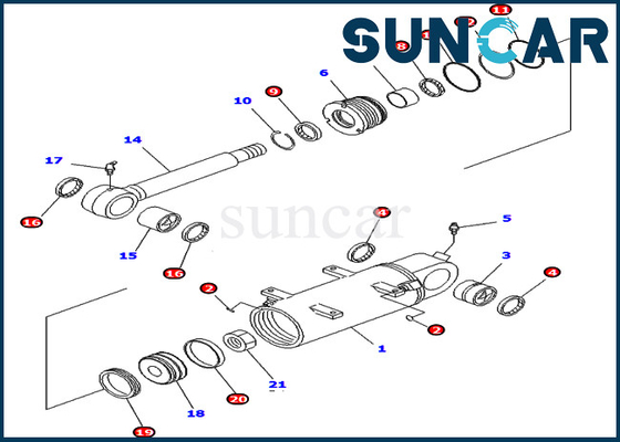 PC40MR-2 PC50MR-2 Komatsu 707-98-34670 için Conta Kiti 7079834670 Bıçak Hidrolik Silindir Servis Kiti