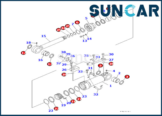 Komatsu Alt Boşaltma Silindir Conta Kiti 707-99-56220 7079956220 PC600LC-6A PC600-8'e Uyar