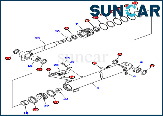 Bom Sızdırmazlık Kiti 707-98-29500 Silindir Keçesi Tamir Takımları Denizaşırı Spesifikasyonlara Uyar. PC40MR-2 PC50MR-2 Komatsu