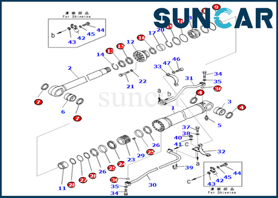 707-99-68480 7079968480 Bom Silindir Conta Kiti Komatsu PC700LC-8E0 PC650LC-8E0 Uyar