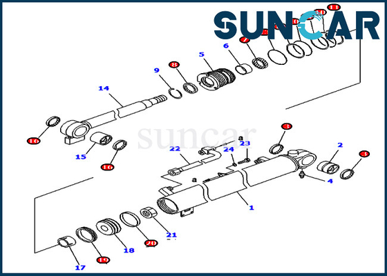 KOMATSU 707-98-34610 7079834610 Ekipman Modelleri için Bom Silindir Conta Tamir Takımı PC40R-8 PC45R-8