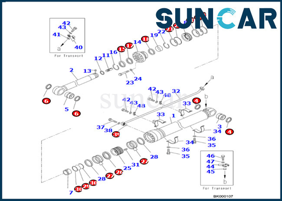 Komatsu Kol Silindir Conta Kiti 707-99-76380 7079976380 Kol Silindir Conta Tamir Takımı PC700LC-8E0 PC650LC-8E0 için
