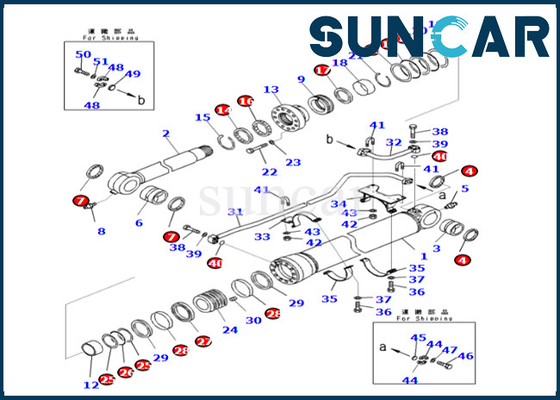 Kova Silindiri Tamir Takımı 707-99-69550 7079969550 Komatsu Kova Silindir Conta Takımı PC700LC-8E0 PC800-8E0'a Uyar