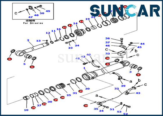 7079969460 Ekskavatör Parçaları PC450-8 PC430-8 Komatsu 707-99-69460 Kol Silindir Conta Kiti Servis Kitleri
