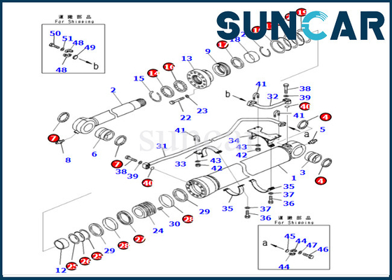 Yüksek Kaliteli Kova Silindir Conta Kiti 707-99-69560 7079969560 PC700LC-8E0 PC650LC-8E0 Komatsu için