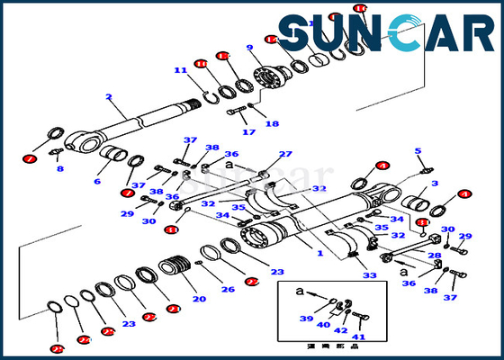 707-99-67470 7079967470 KOMATSU PC450-8 PC460LC-8 PC430-8 için Kol Silindiri Tamir Contası Kiti