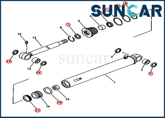 PC45-1 Komatsu Servis Parçaları 707-98-25620 7079825620 Bom Dönüş Silindiri Conta Takımı Tamir Takımları