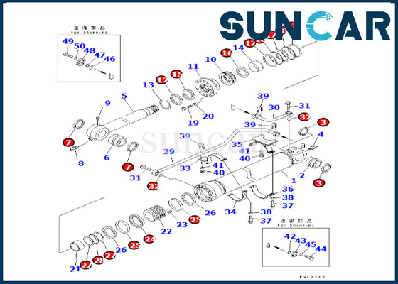 707-99-68690 7079968690 Kova Silindir Conta Kiti PC600LC-6A Komatsu Kova Silindir Tamir Takımına Uyar