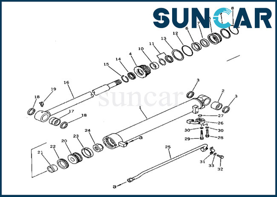 Kol Silindiri Değiştirme Kiti 201-63-33300 2016333300 PC60U-3 için Komatsu Kol Silindiri Conta Kiti