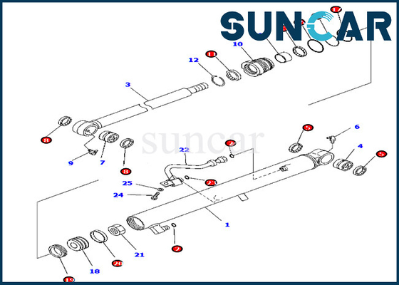 Komatsu Kol Contası Tamir Takımları 707-98-15770 7079815770 PC45MR-3 Ekskavatör Silindir Servis Parçaları