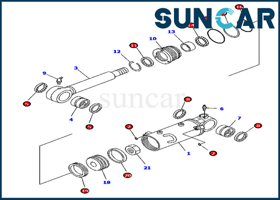 707-98-32570 Komatsu Modelleri için Bıçak Silindir Conta Kiti Servis Kitleri PC45MR-3 PC55MR-3
