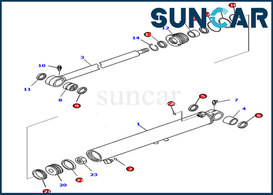 Bom Dönüş Silindiri Yağ Keçesi Kiti 707-98-25760 7079825760 PC45MR-3 Modelleri Komatsu Tamir Takımları