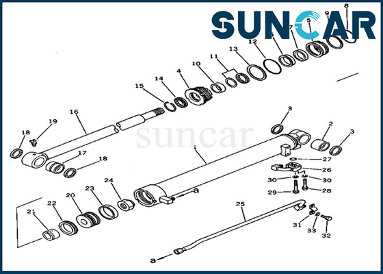 PC60U-3 Komatsu 201-63-33300 2016333300 Kol Silindiri Sızdırmazlık Kiti Hidrolik Değiştirme Conta Kitleri