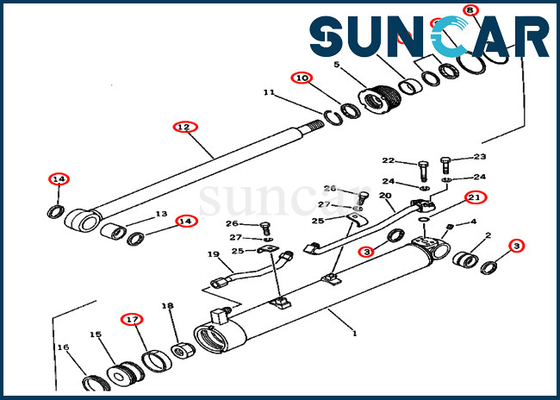 Bom Salıncak Tamir Contası Kiti 201-63-12301 2016312301 PC60U-3 Komatsu Hidrolik Silindir İçin Uyar