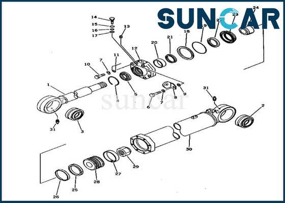 209-63-56101 Bom Silindir Keçesi Tamir Takımı Aşınma Direnci Komatsu PC650-1 Sızdırmazlık Kitleri