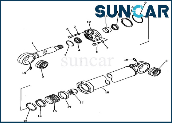PC650-1 Komatsu Kova Yağ Keçesi Kiti 209-63-76500 2096376500 Silindir Değiştirme Sızdırmazlık Kitleri