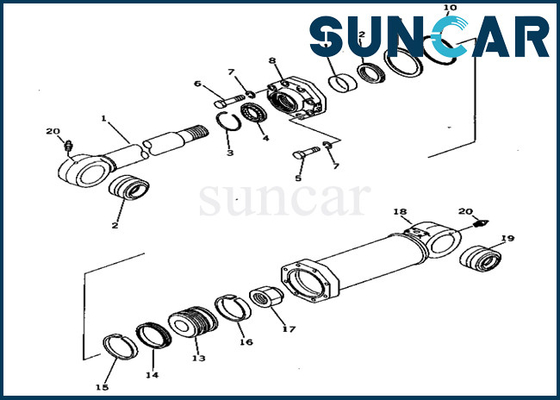 209-63-86401 2096386401 Dengeleme Silindiri Servis Kiti Yükleyici Ekskavatör PC650-1 Komatsu Conta Kitleri