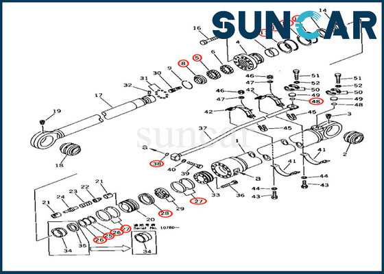 707-99-77240 70799977240 Ekskavatör Komatsu PC650-3 PC650LC-5 PC710-5 için Kol Silindir Conta Tamir Takımı