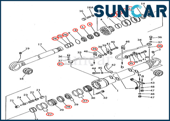 PC650-5 PC710-5 Komatsu Servis Kiti Parçaları 707-99-77220 7079977220 Bom Silindiri Yağ Sızdırmazlık Kiti