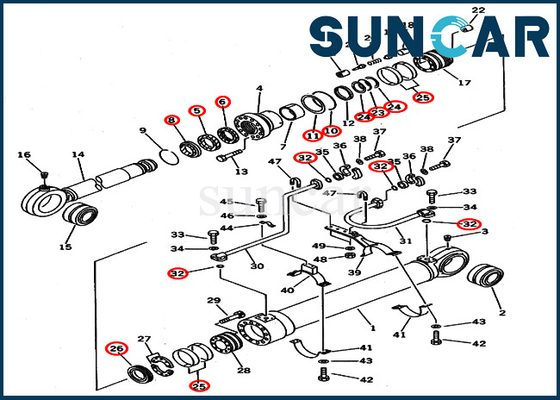 707-99-69600 Kova Silindir Conta Kiti 7079969600 Tamir Takımları Komatsu PC650-3 PC650LC-5 PC710-5'e Uyar