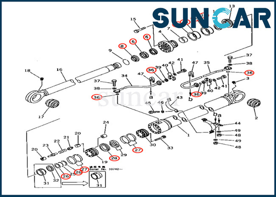 Komatsu 707-99-68600 7079968600 Yükleyici Model PC650-3 PC650-5 için Bom Silindiri Servis Kiti