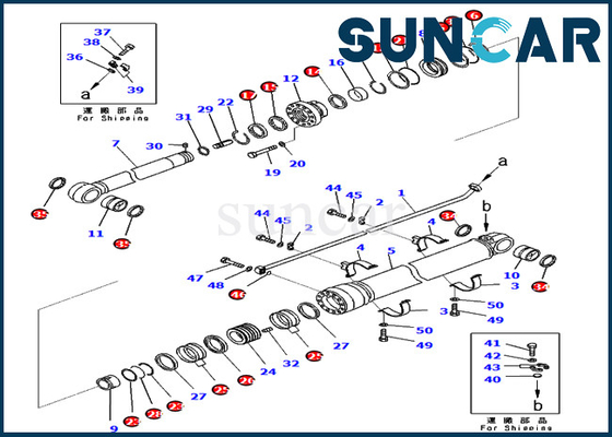 721-98-01370 Komatsu PC650LC-11 PC700LC-11 Modelleri Parçaları için Kol Conta Takımı Hidrolik Silindir Tamir Takımı