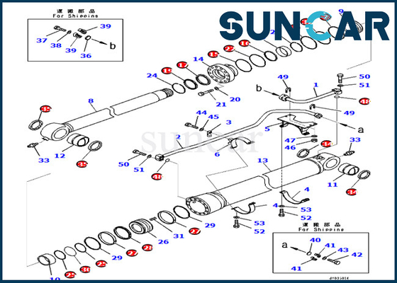Komatsu 721-98-02220 7219802220 Silindir Servis Kitleri Ekskavatör PC700LC-11 PC700LC-11E0 Kova Sızdırmazlık Kiti