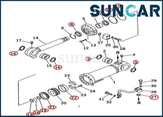 707-98-55500 Bom Tamir Contası Kiti 7079855500 Komatsu PC70-7 PC70-7E Silindir Contası Kitleri