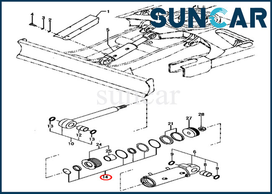 YM172187-72040 YM17218772040 Bıçak Silindir Tamir Takımı Ekskavatör PC70FR-1 Komatsu Sızdırmazlık Kitleri