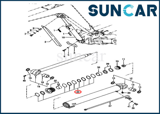 Bom Silindiri Tamir Conta Takımı YM172187-72250 YM17218772250 Komatsu Modelleri PC70FR-1 Servis Parçaları