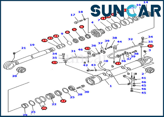 707-99-77380 7079977380 Bom Conta Kitleri Komatsu PC750-6 PC800-6 Servis Parçaları için Hidrolik Silindir