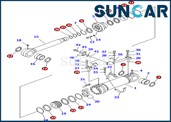 707-99-56200 7079956200 Alt Boşaltma Silindiri Servis Kiti Model PC750-6 Komatsu Tamir Takımına Uyar