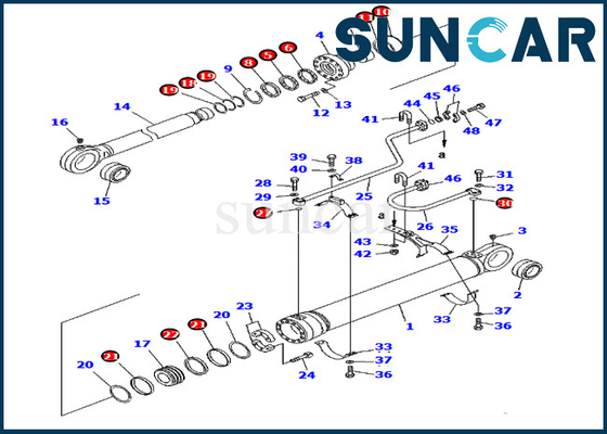 PC750-6 Kova Tamir Conta Takımı 707-99-69660 7079969660 Komatsu Ekskavatör Silindir Servis Parçaları