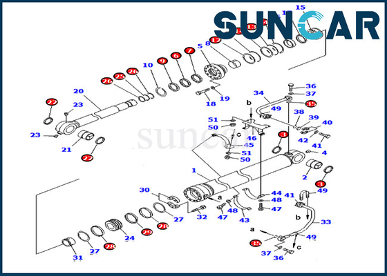 707-99-68550 7079968550 Komatsu Makine Modeli PC750-6 PC750LC-6 Kova Silindir Conta Tamir Takımı